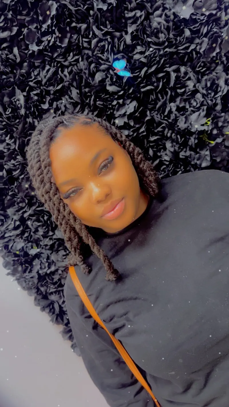 Shoulder-length two-strand twists